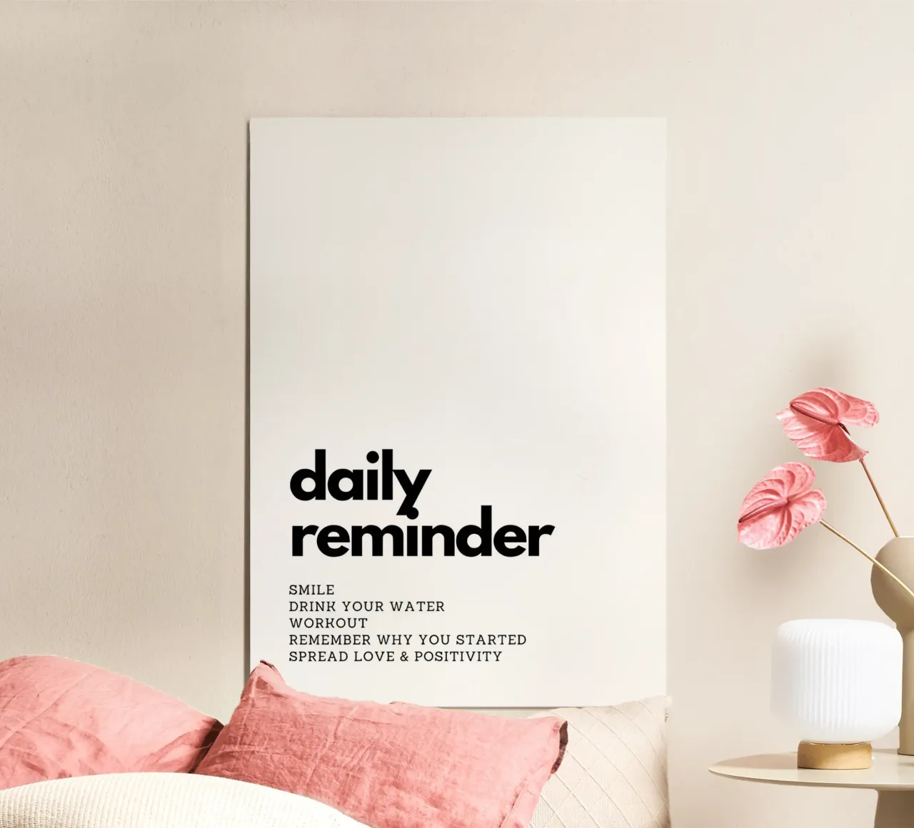 "daily reminder" poster con telaio in alluminio da Type & Tape