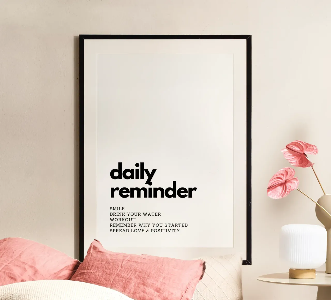 "daily reminder" poster con telaio in alluminio da Type & Tape