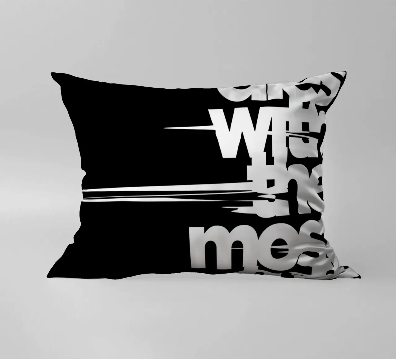 "Whoeve dies with the most stuff wins." cuscino da Type & Tape