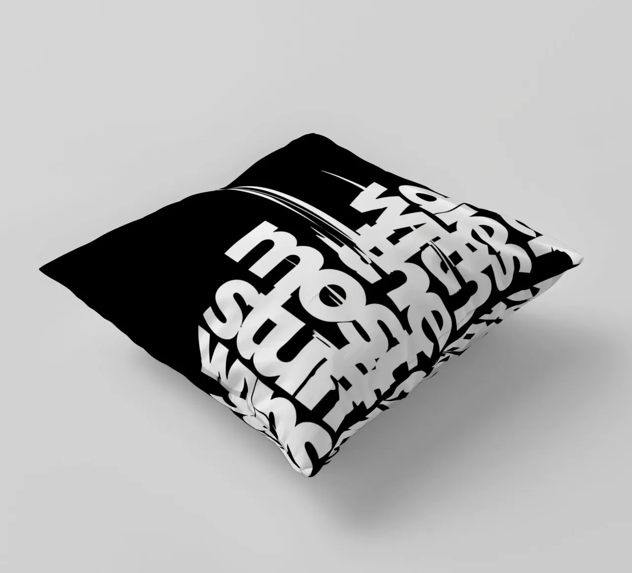 "Whoeve dies with the most stuff wins." cuscino da Type & Tape