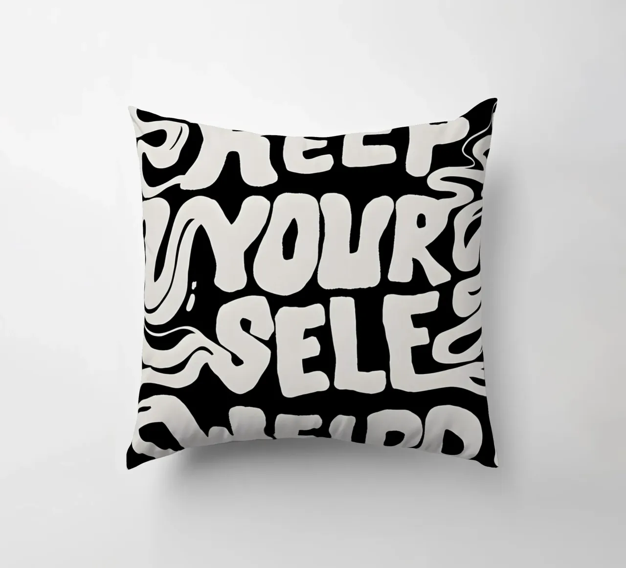 "KEEP YOURSELF WEIRD." cuscino da Type & Tape
