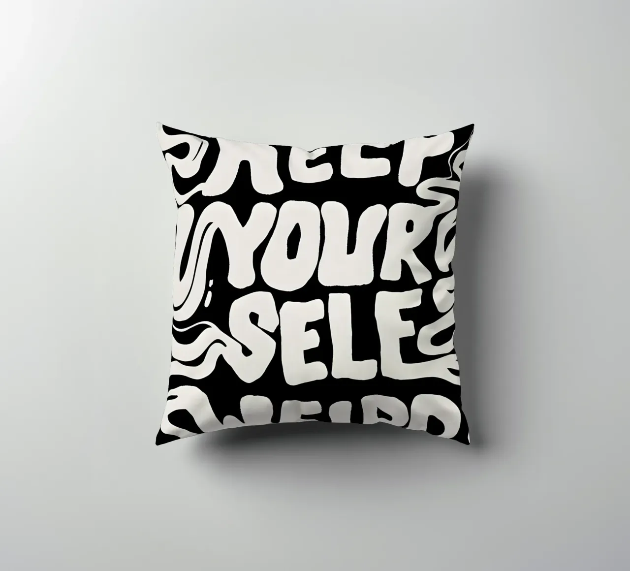 "KEEP YOURSELF WEIRD." cuscino da Type & Tape
