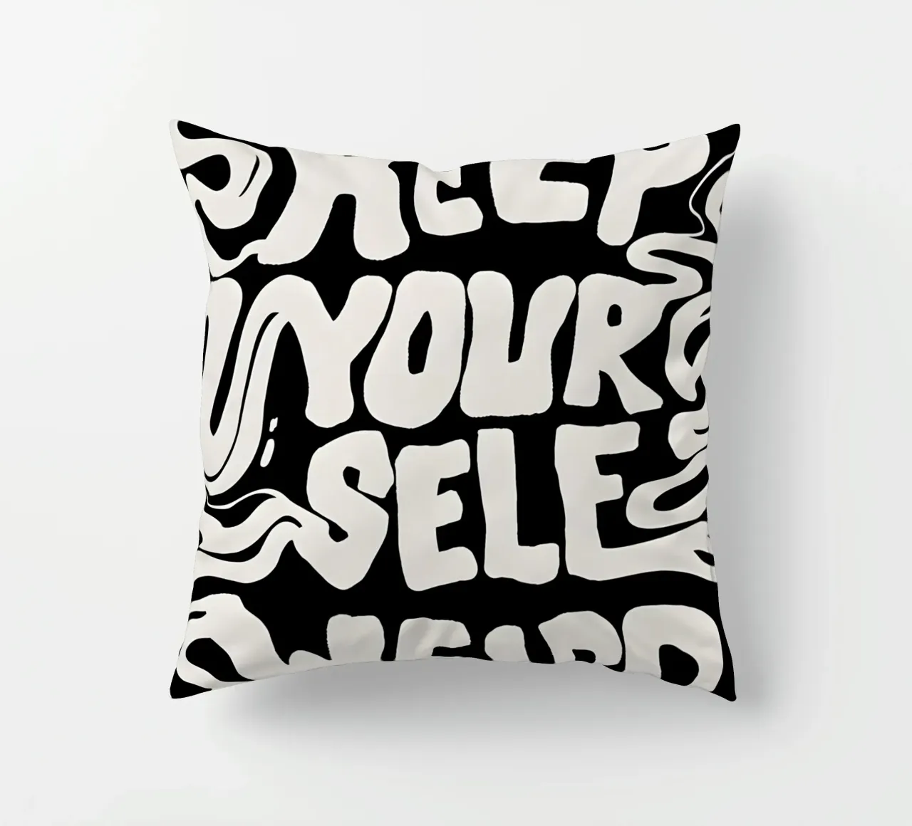 "KEEP YOURSELF WEIRD." cuscino da Type & Tape
