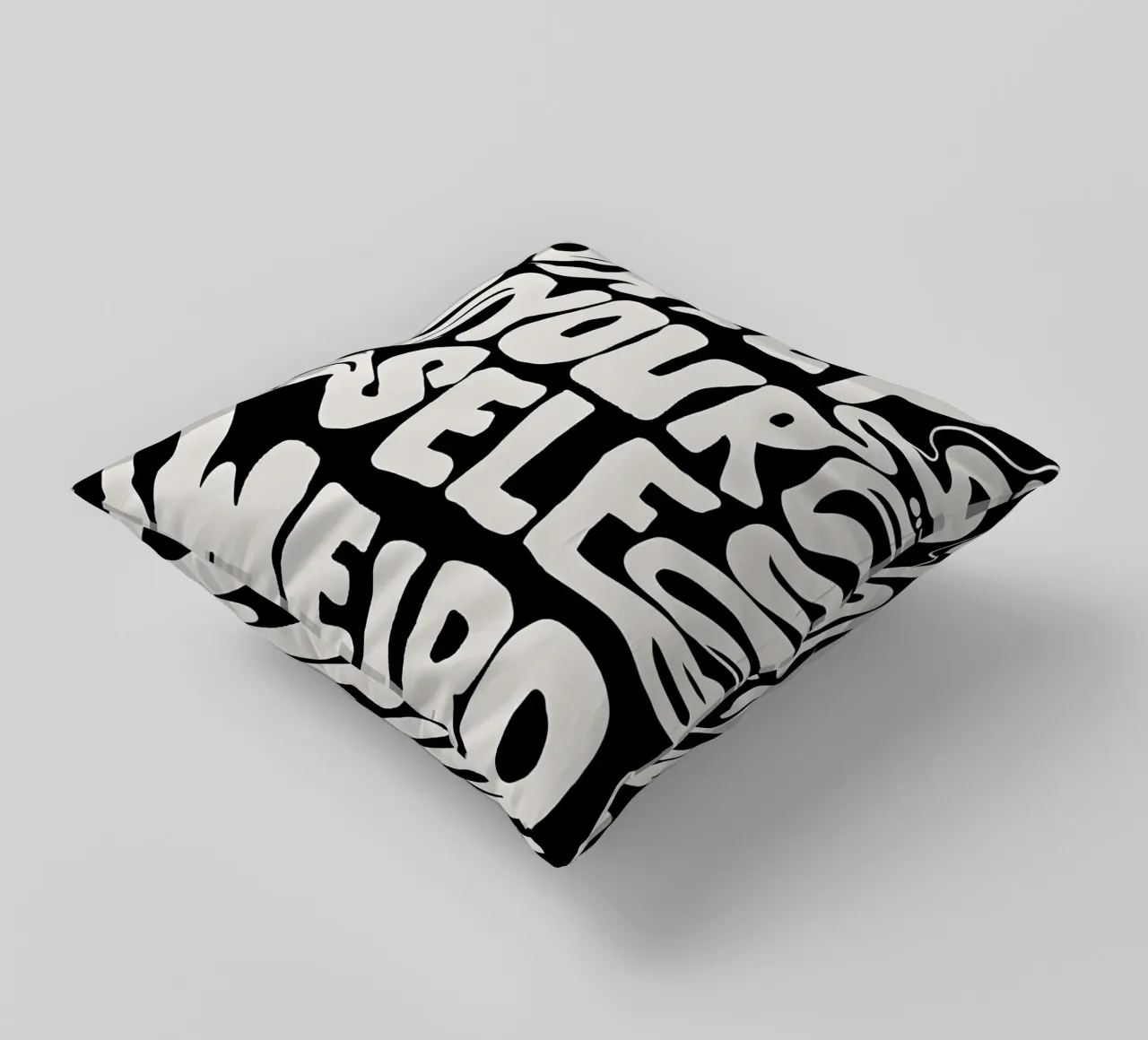 "KEEP YOURSELF WEIRD." cuscino da Type & Tape