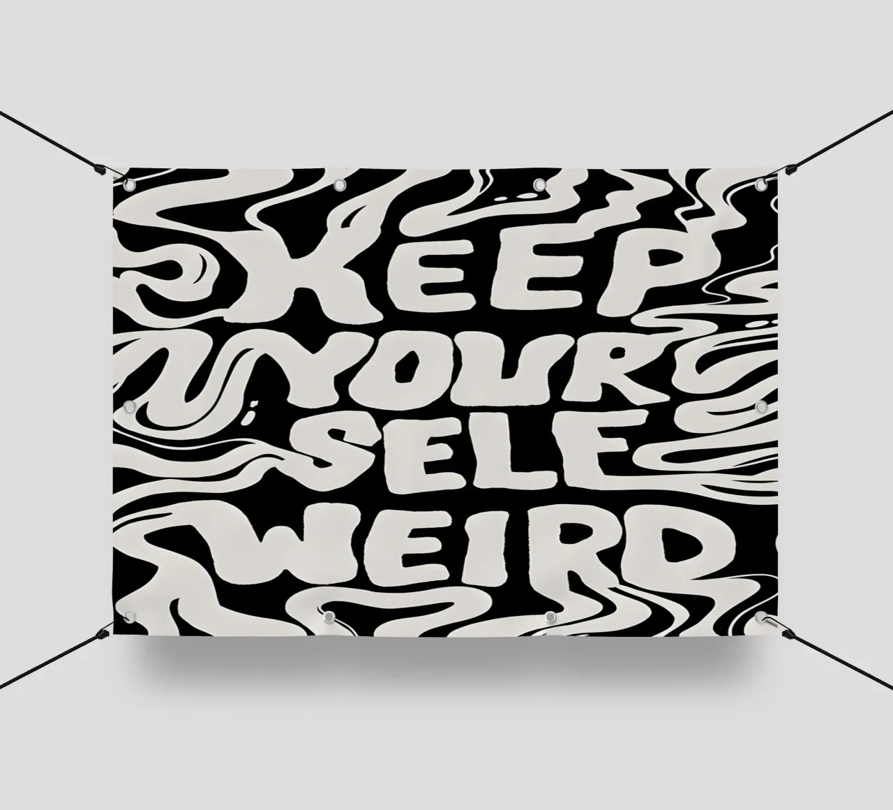 "KEEP YOURSELF WEIRD." telo in pvc da Type & Tape