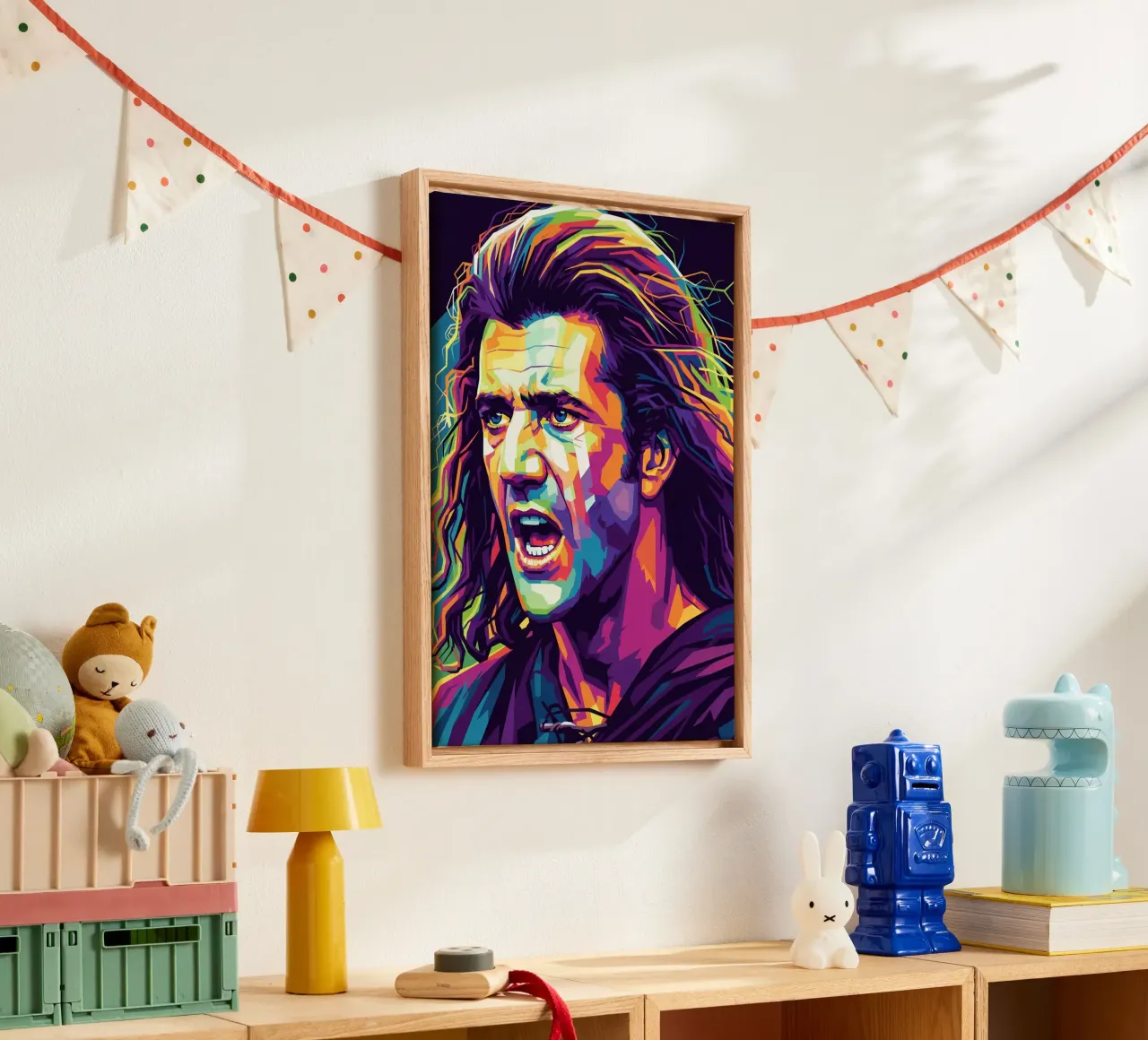Mel Gibson - Braveheart #2 canvas met Baklijst van Hantamrata