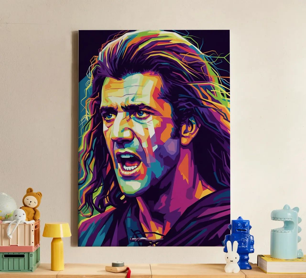 Mel Gibson - Braveheart #2 canvas met Baklijst van Hantamrata