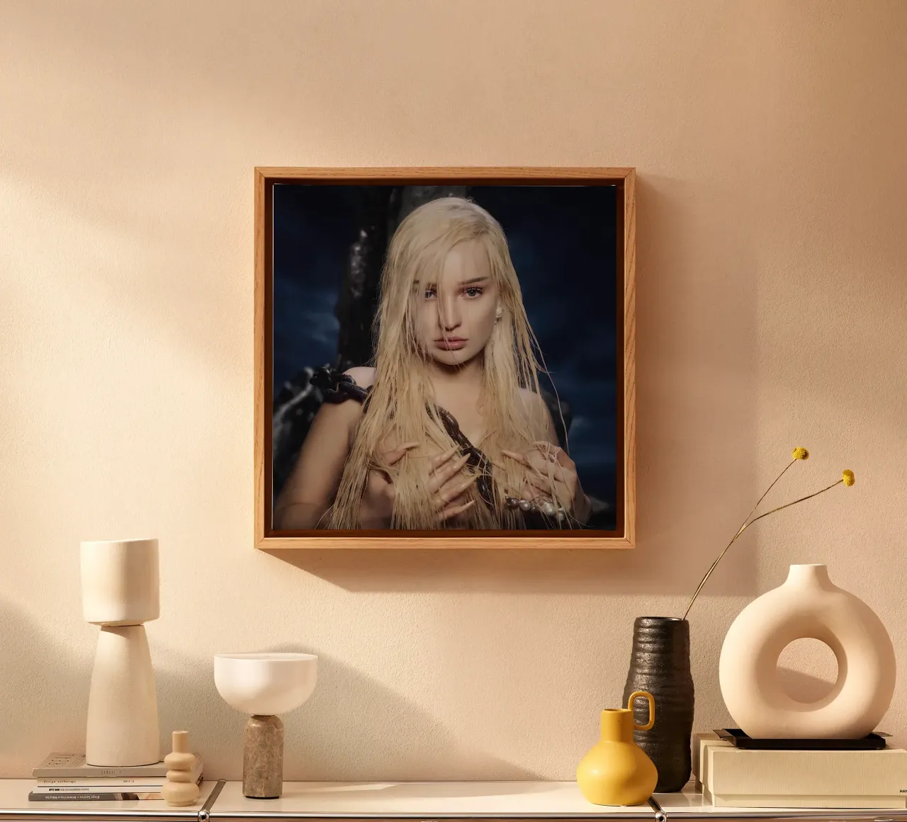 Kim Petras Feed The Beast canvas with Floater frame by mix mate
