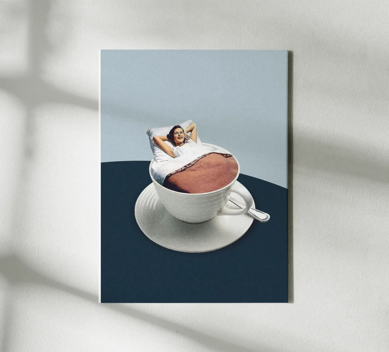 Maarten Leon - Rituali del mattino tela con Cornice a cassetta da mix mate