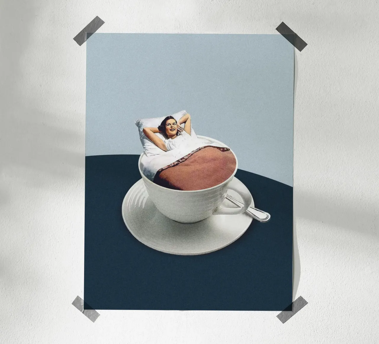 Maarten Leon - Rituali del mattino poster con telaio in alluminio da mix mate