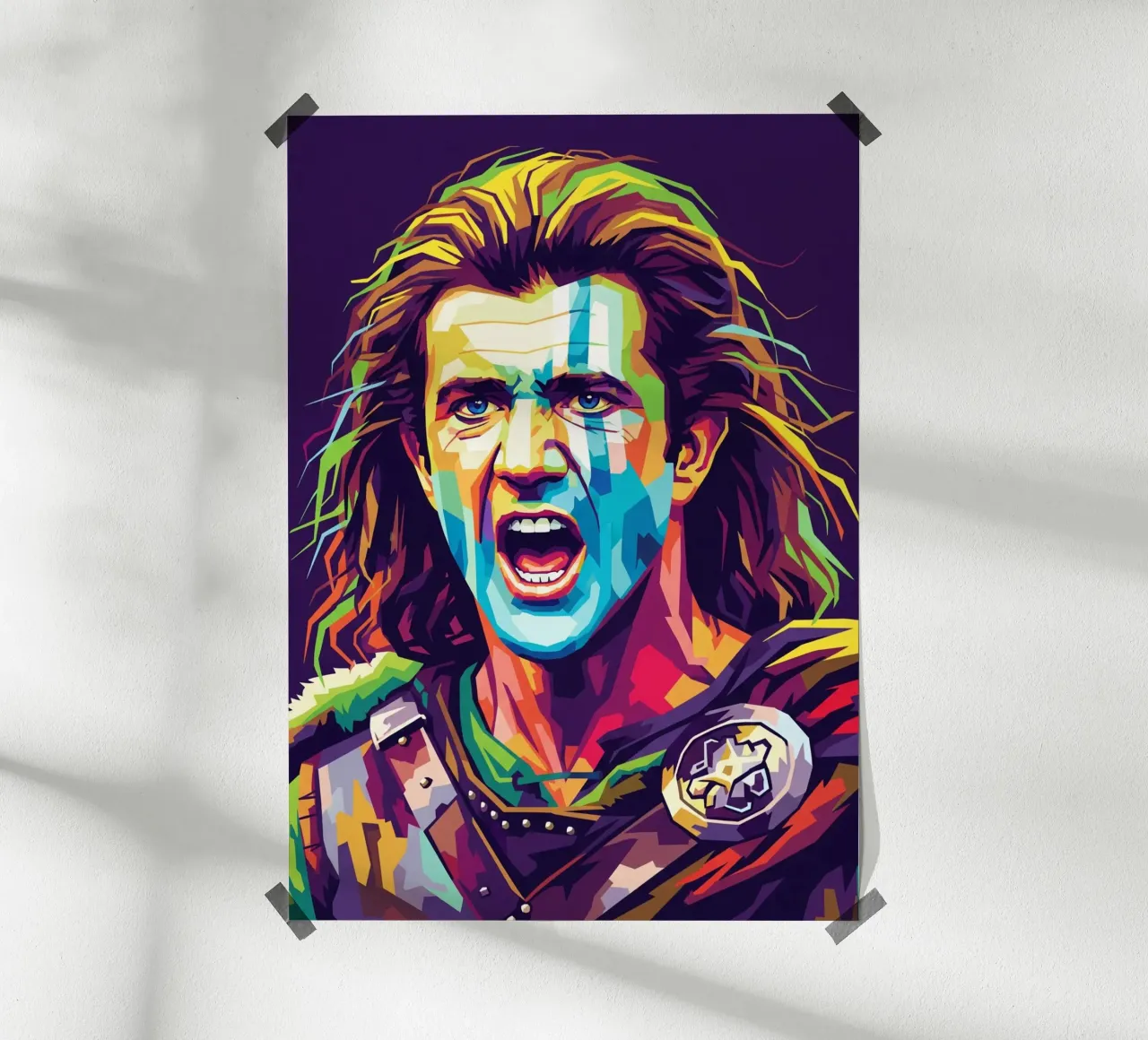 Mel Gibson - Braveheart #4 poster con telaio in alluminio da Hantamrata