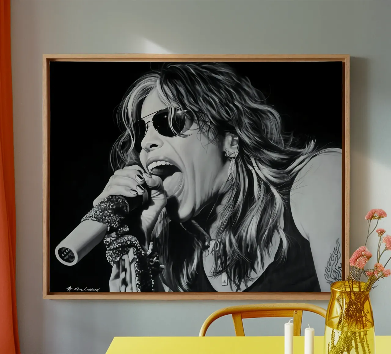 steven tyler kim crosland tela con Cornice a cassetta da mix mate