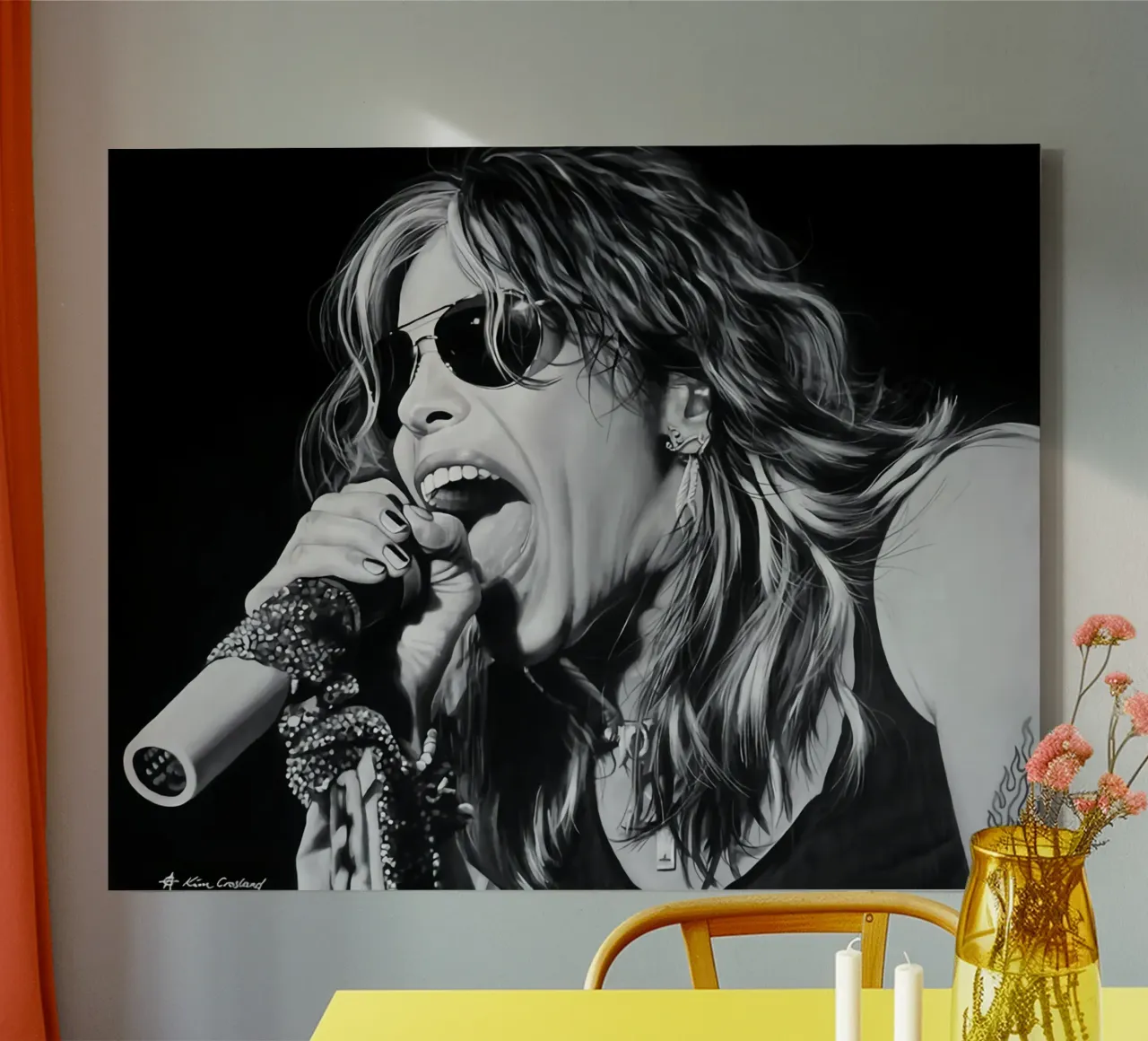 steven tyler kim crosland tela con Cornice a cassetta da mix mate