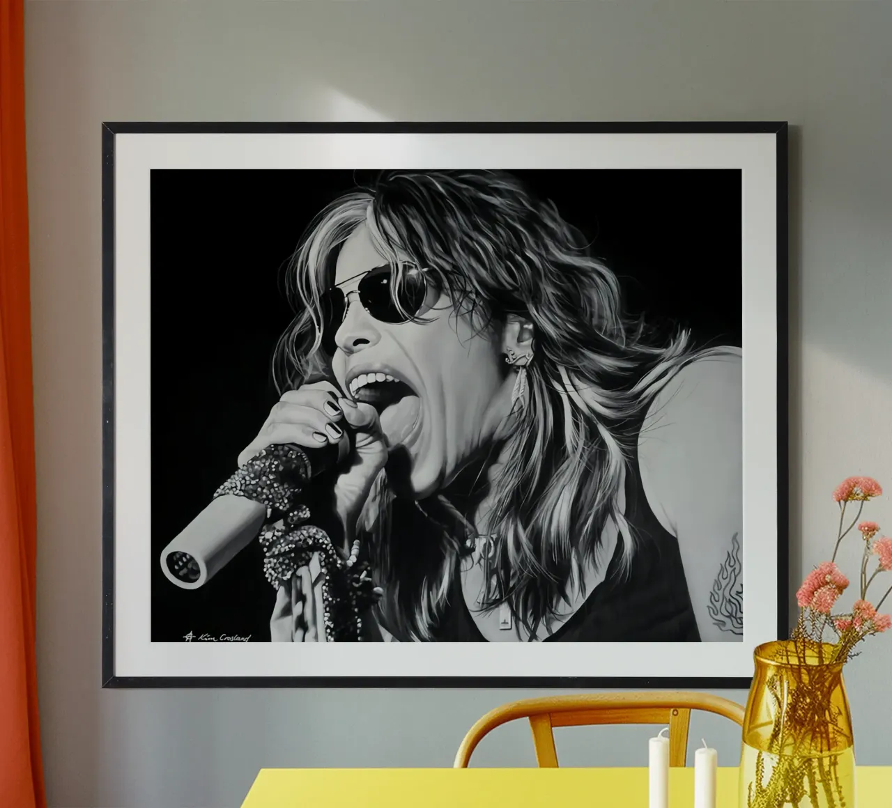 steven tyler kim crosland poster con telaio in plastica da mix mate