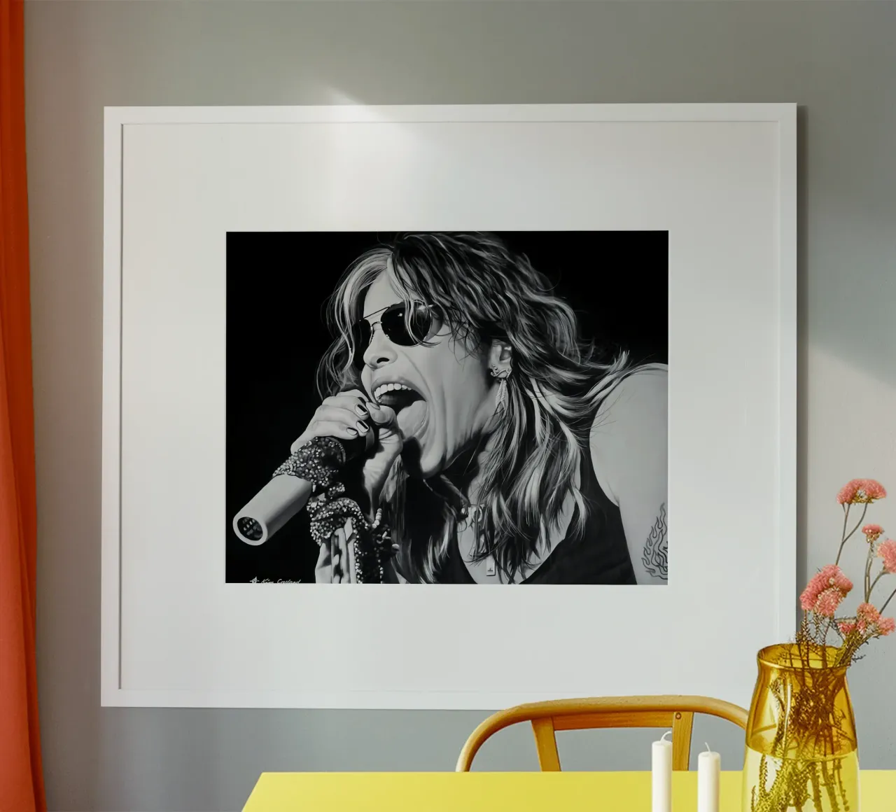 steven tyler kim crosland poster con telaio in plastica da mix mate