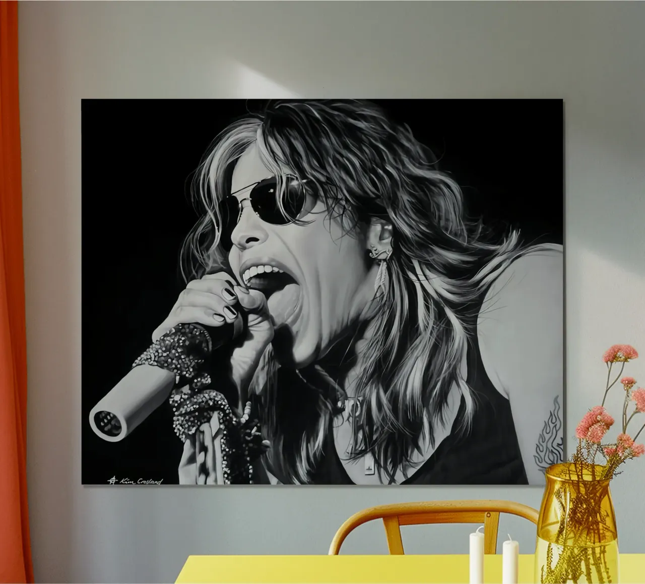 steven tyler kim crosland poster con telaio in plastica da mix mate