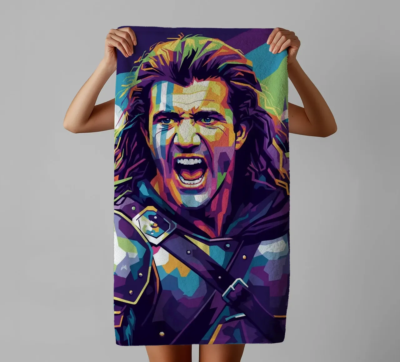 Mel Gibson - Braveheart #7 towel by Hantamrata