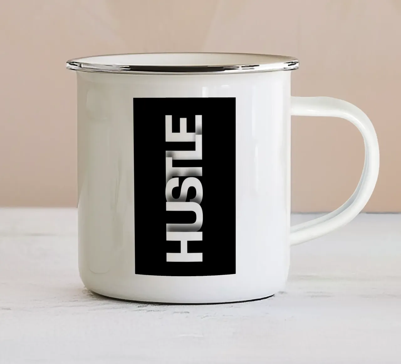 HUSTLE tazza in smalto da Type & Tape