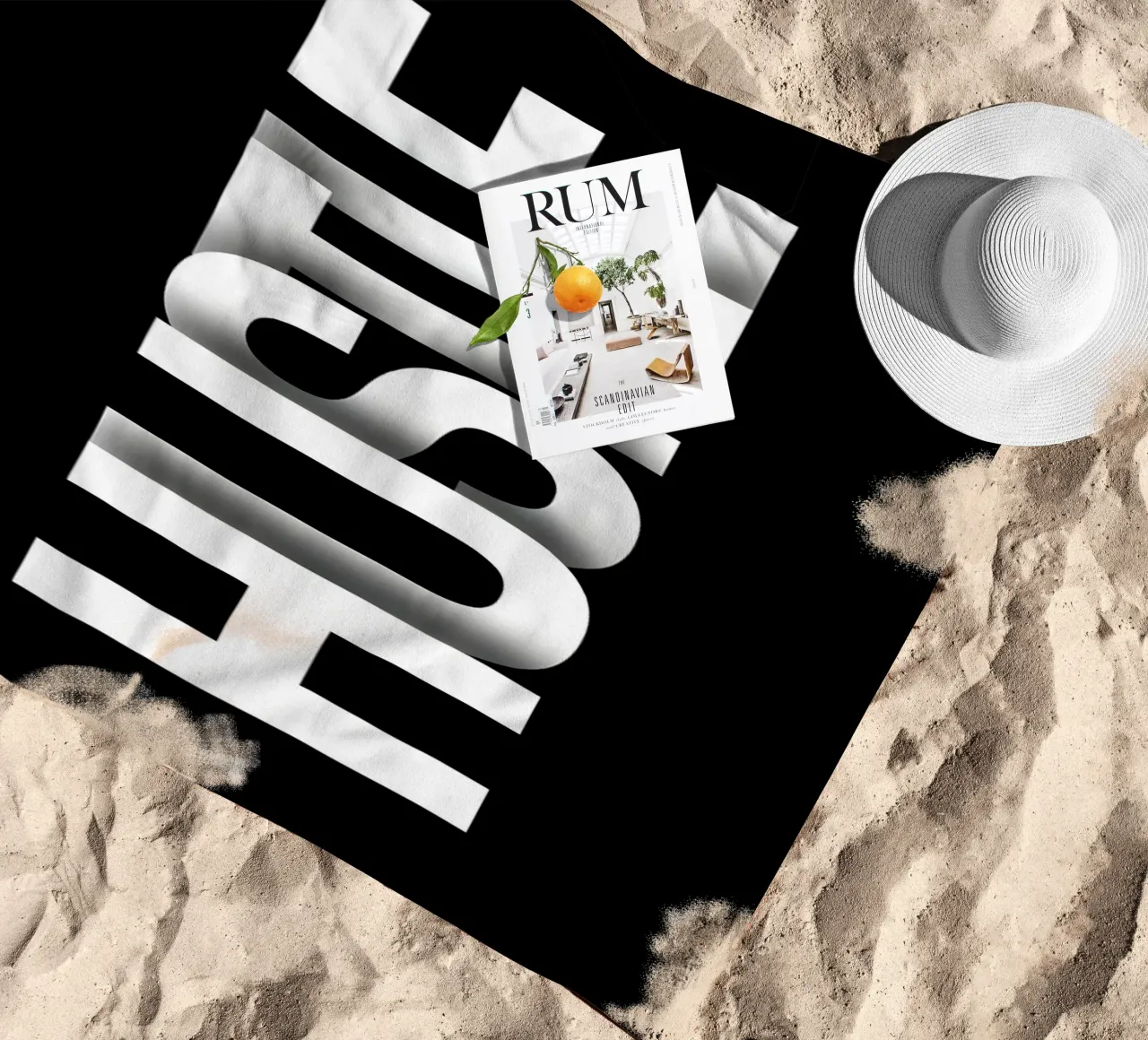 HUSTLE telo mare da Type & Tape