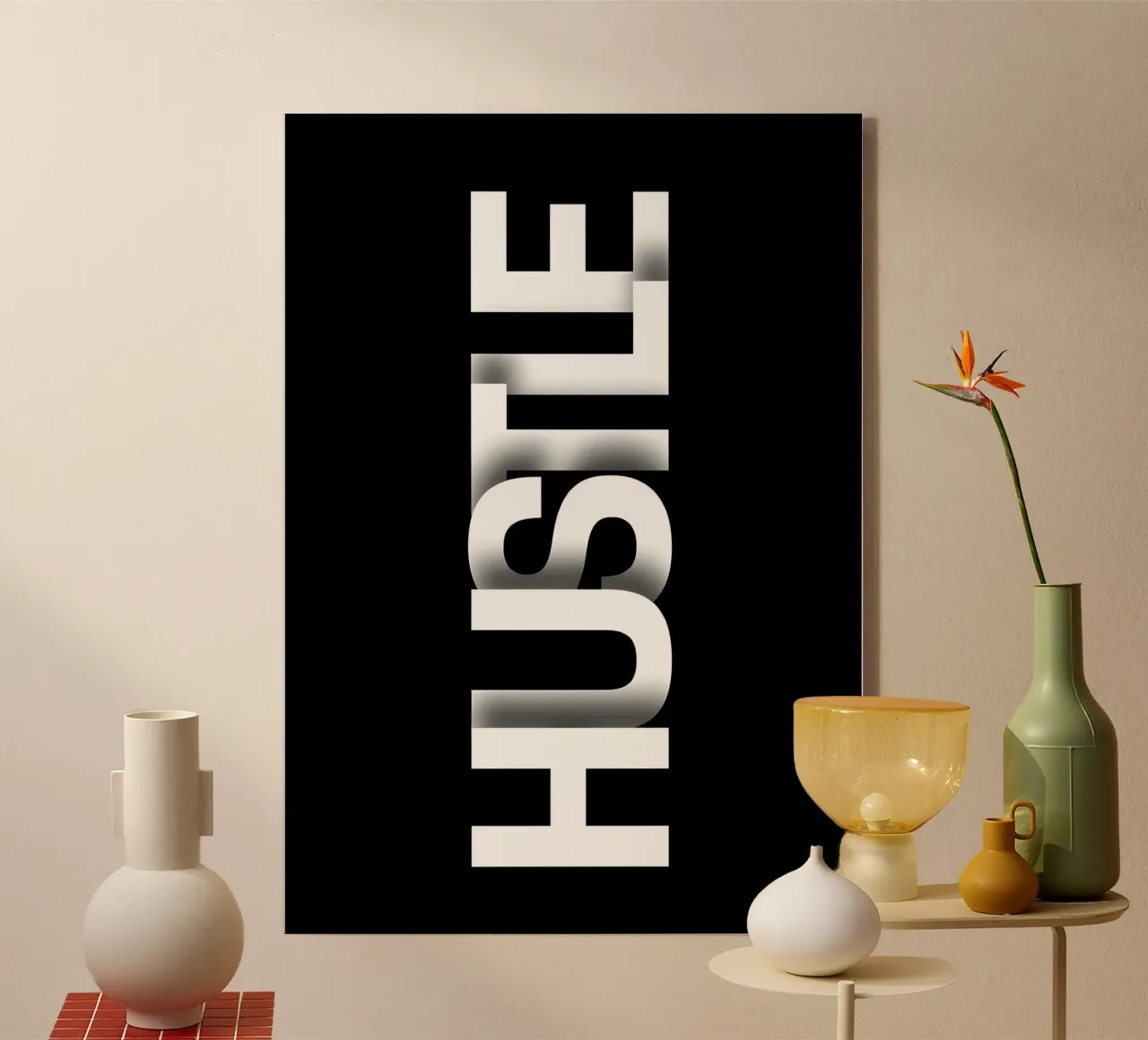 HUSTLE plexiglass da Type & Tape