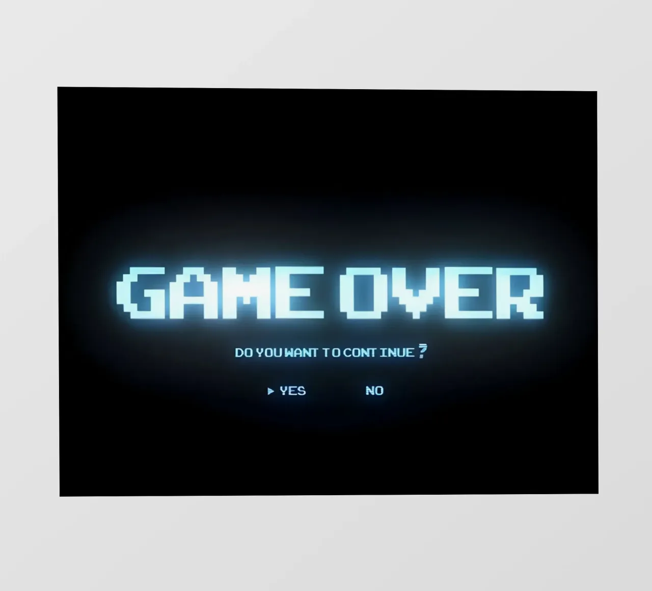 'GAME OVER' pellicola backlit da Type & Tape