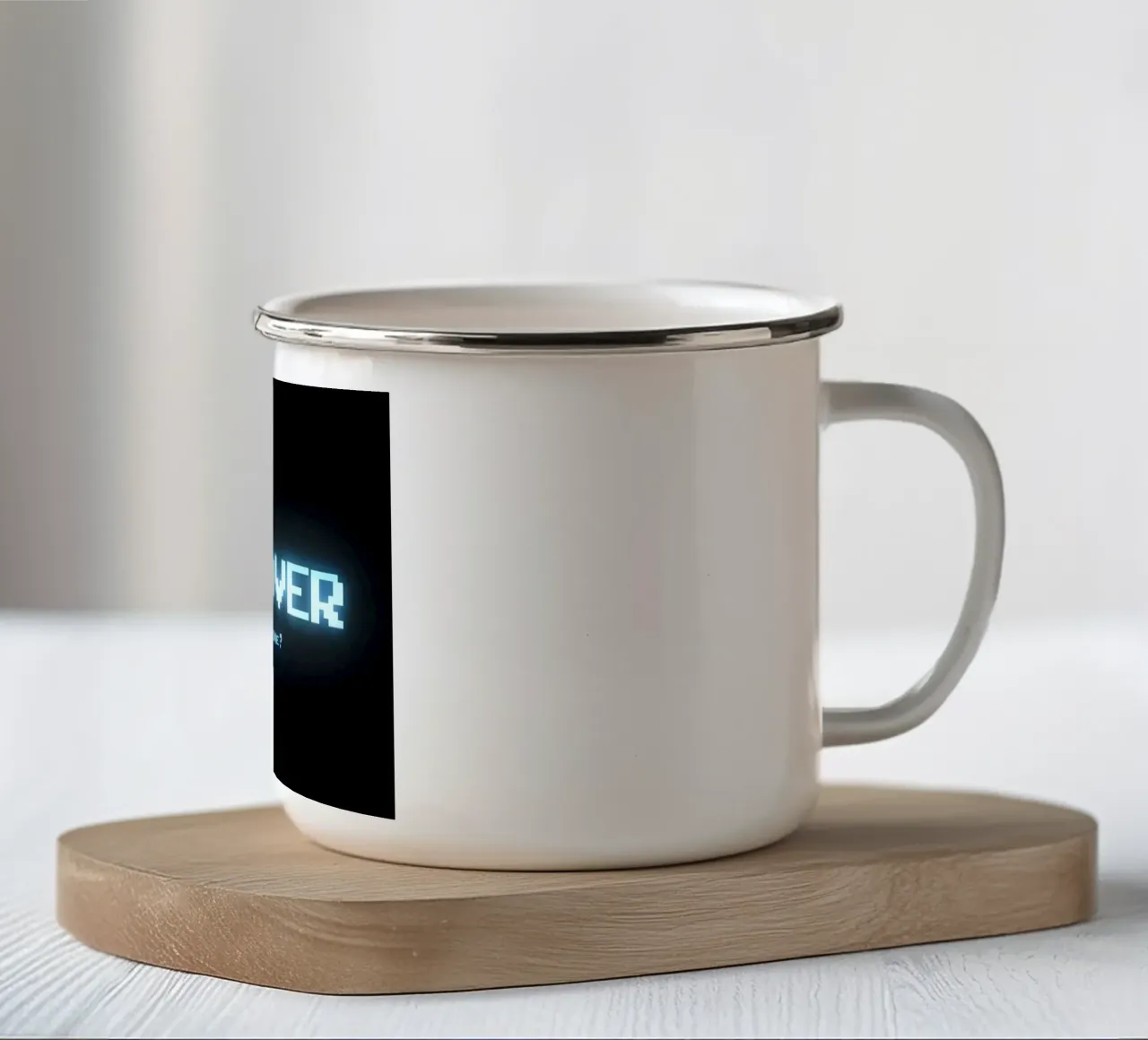 'GAME OVER' tazza in smalto da Type & Tape