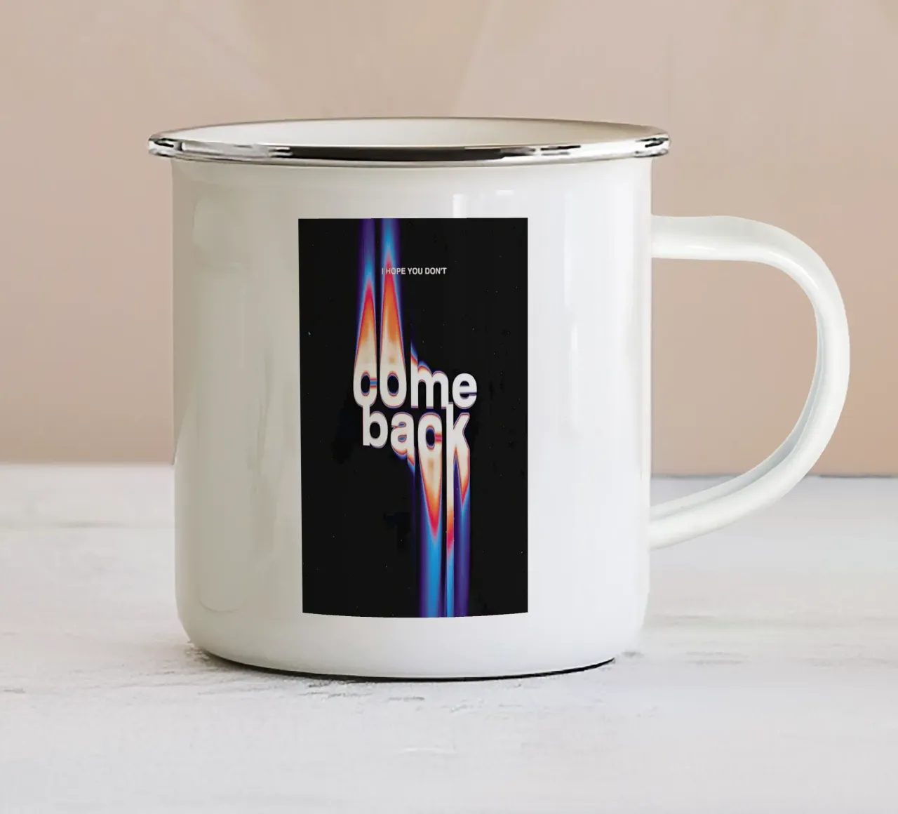 hope you don't come back' tazza in smalto da Type & Tape