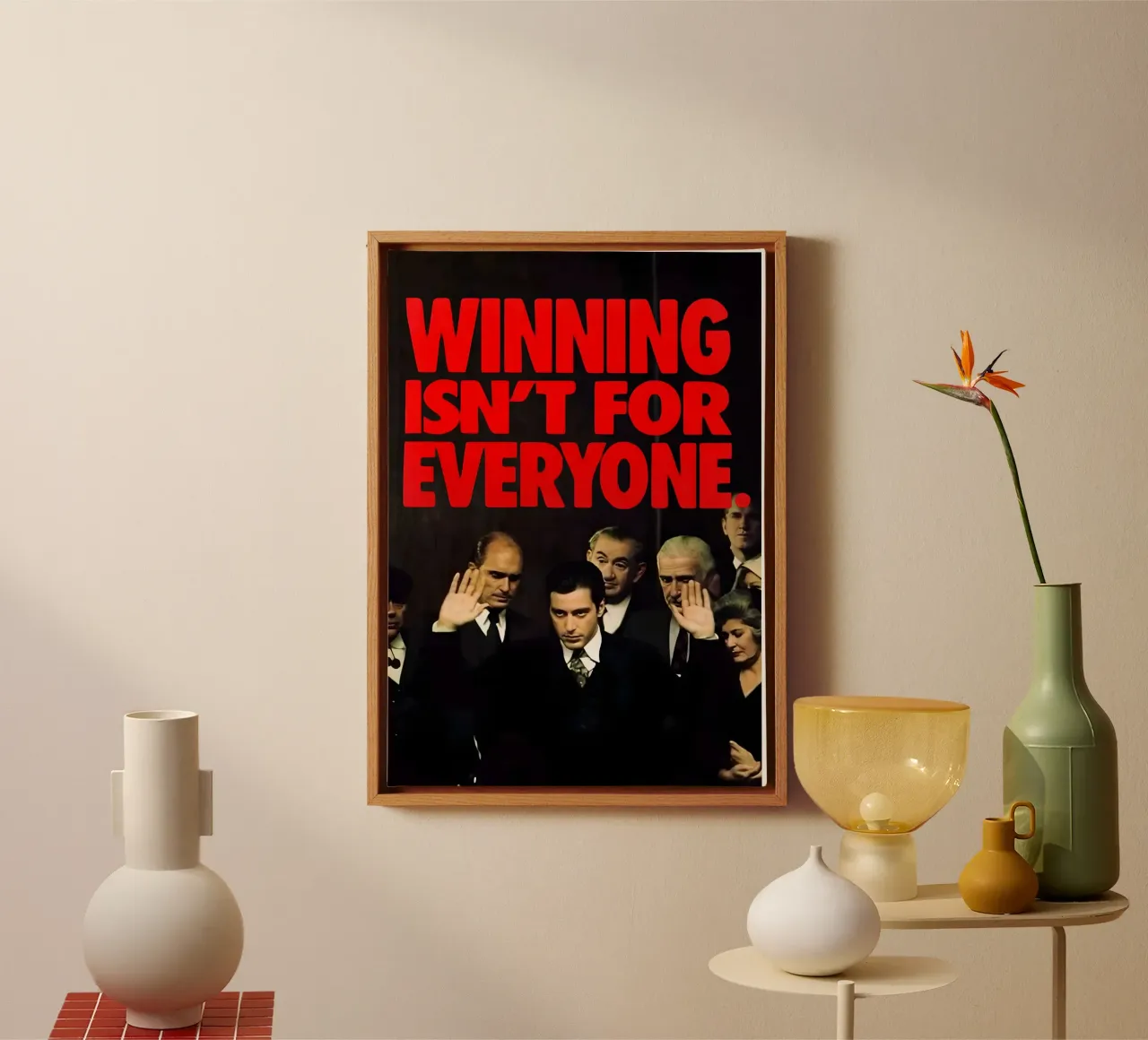 WINNING FOR EVERYONE, canvas met Baklijst van Type & Tape