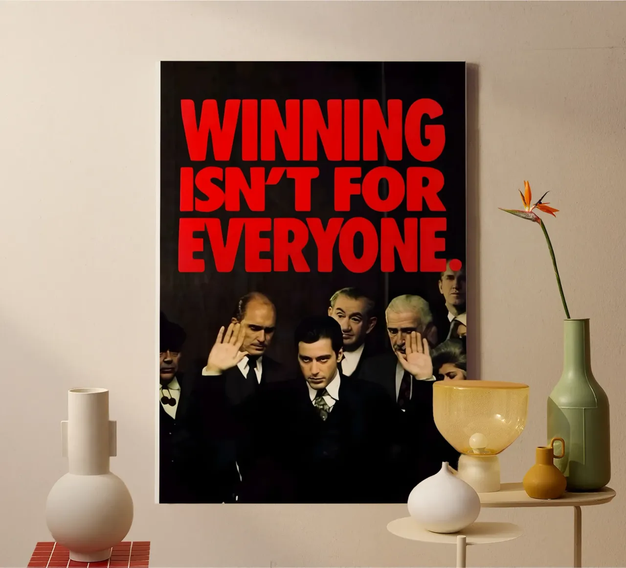 WINNING FOR EVERYONE, canvas met Baklijst van Type & Tape
