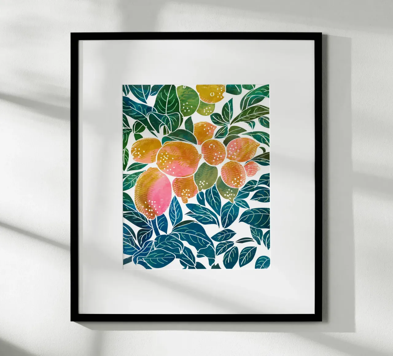 Limoni baciati dal sole V2 poster con telaio in plastica da 83oranges