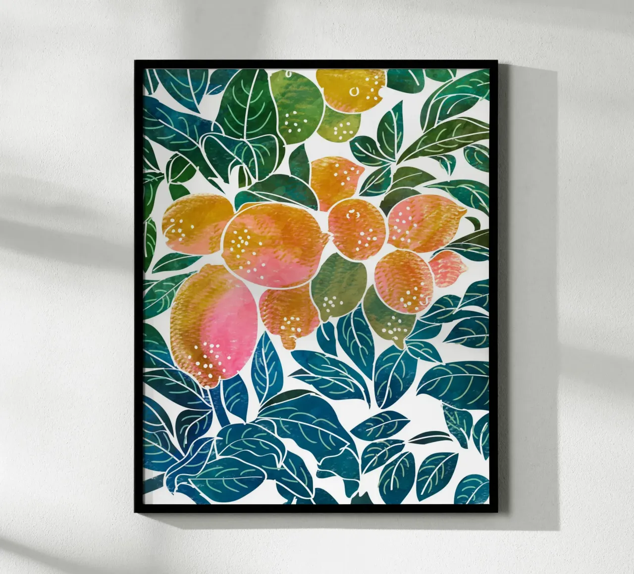 Limoni baciati dal sole V2 poster con telaio in plastica da 83oranges