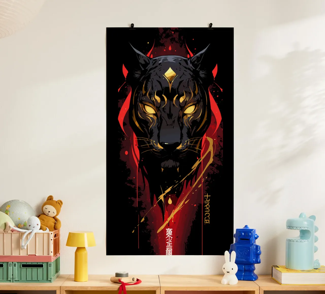 Pantera futuristica da gioco poster con telaio in legno da LM2KONE