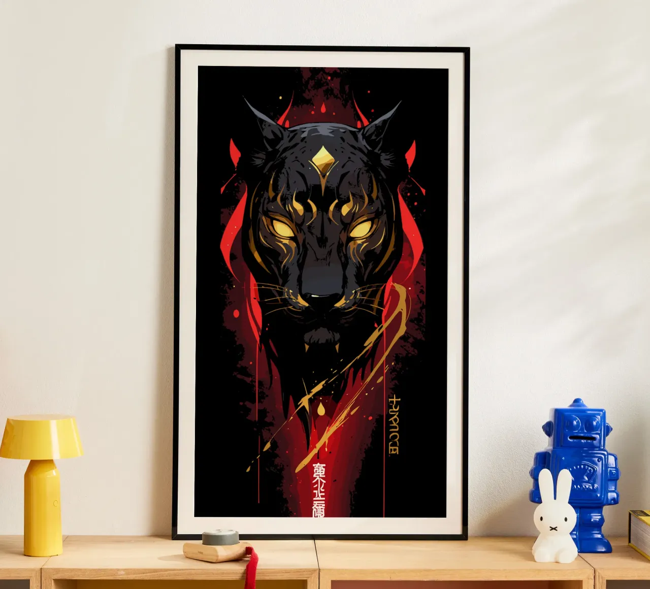 Pantera futuristica da gioco poster con telaio in legno da LM2KONE