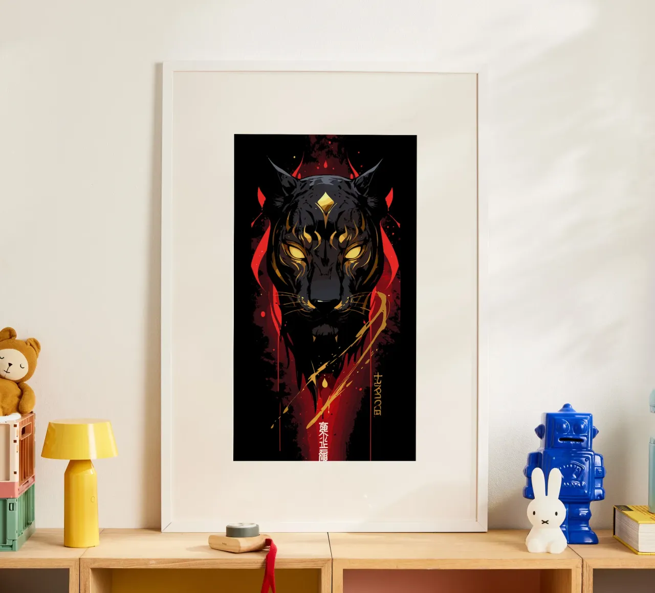 Pantera futuristica da gioco poster con telaio in legno da LM2KONE