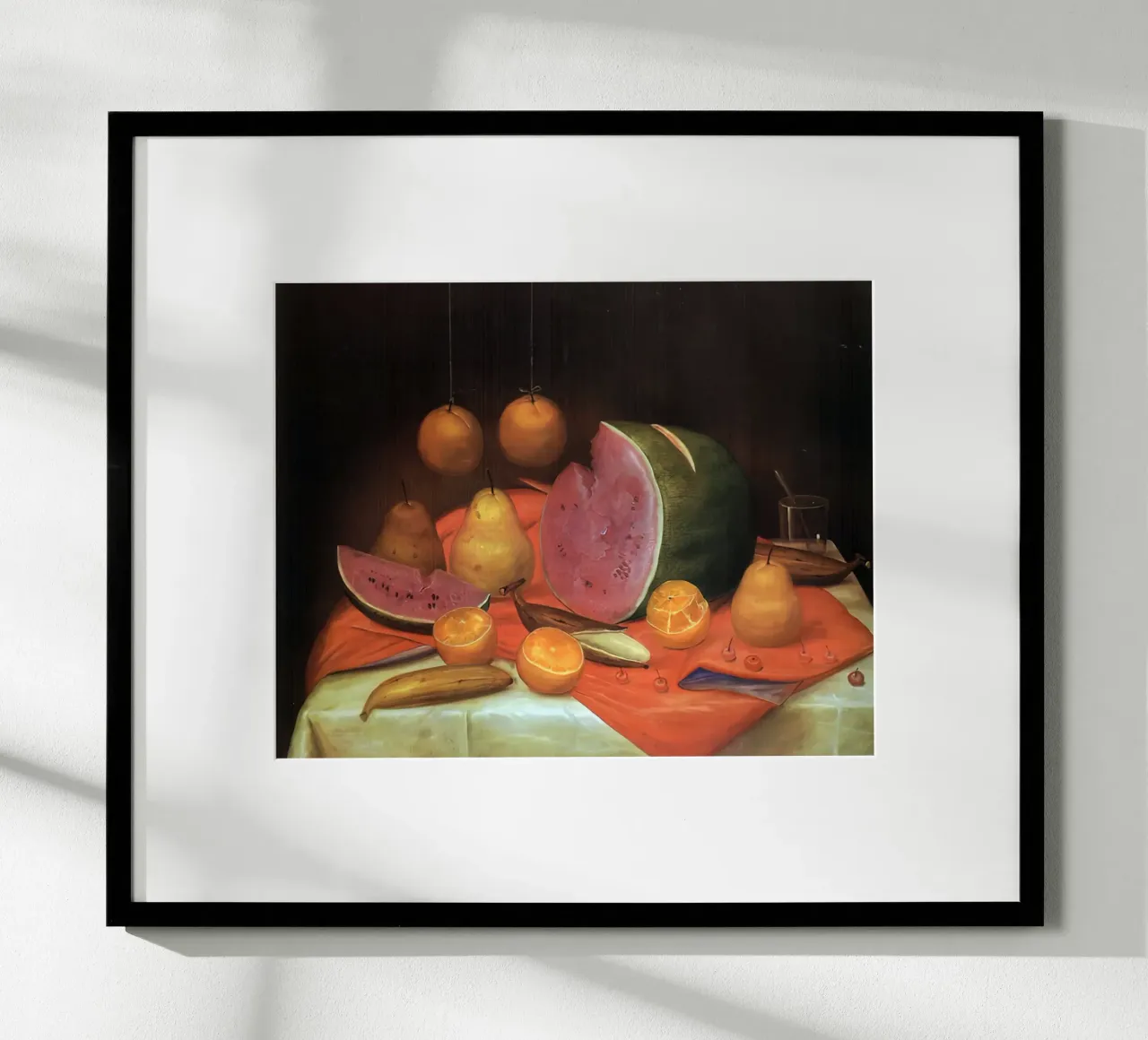 1974, Natura morta con anguria F Botero poster con telaio in plastica da mix mate