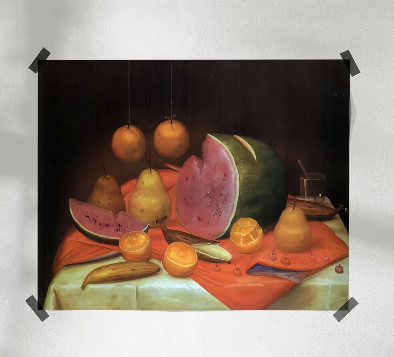 1974, Natura morta con anguria F Botero poster con telaio in plastica da mix mate