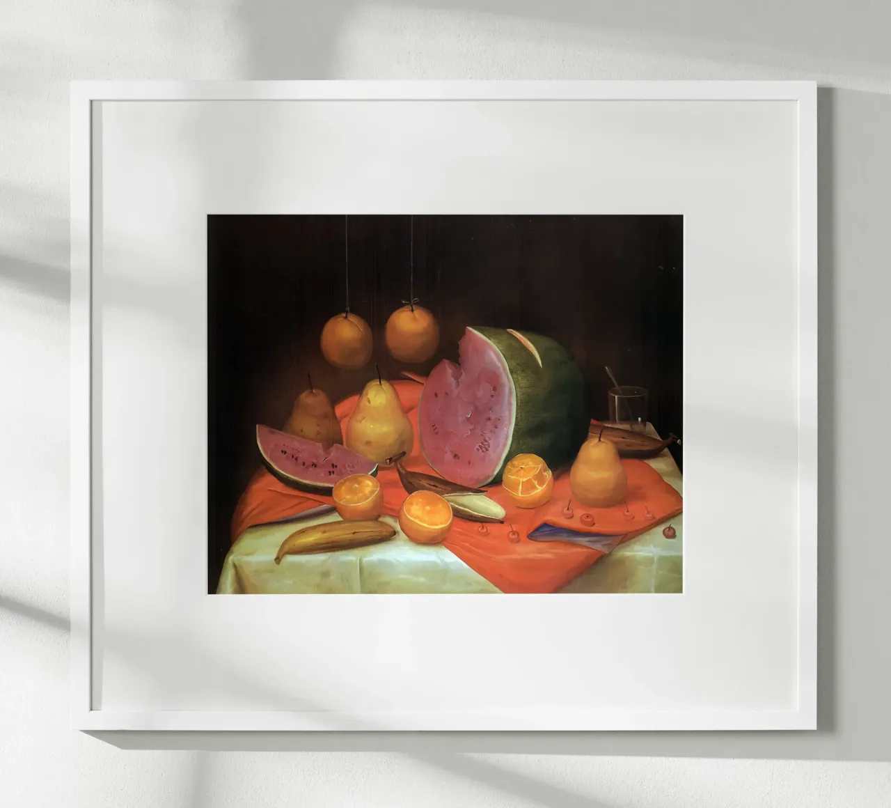 1974, Natura morta con anguria F Botero poster con telaio in plastica da mix mate