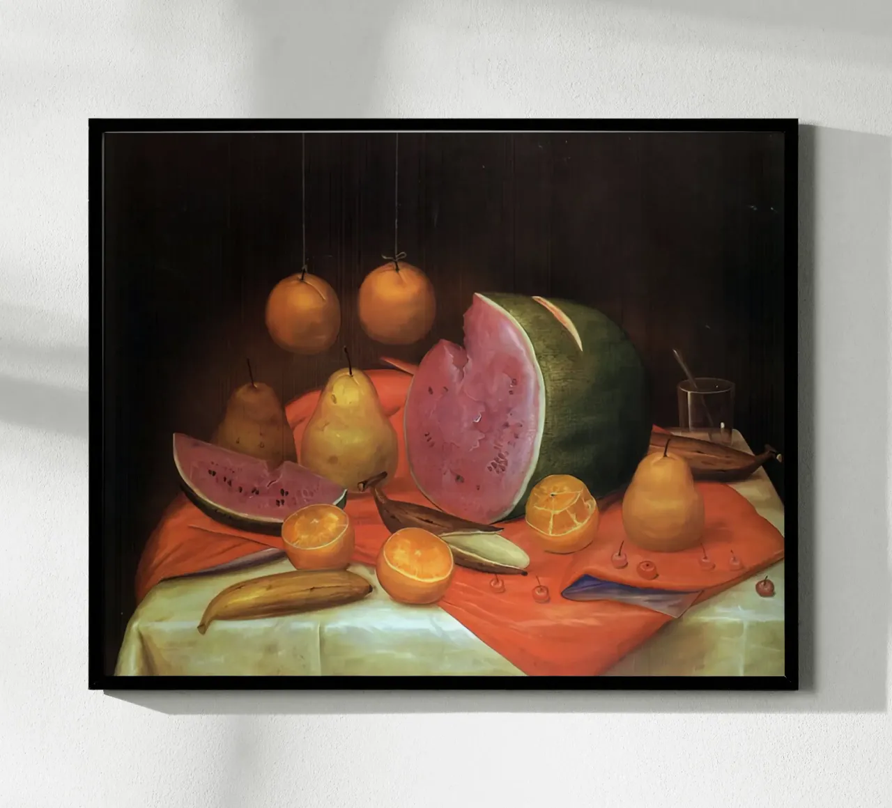 1974, Natura morta con anguria F Botero poster con telaio in plastica da mix mate