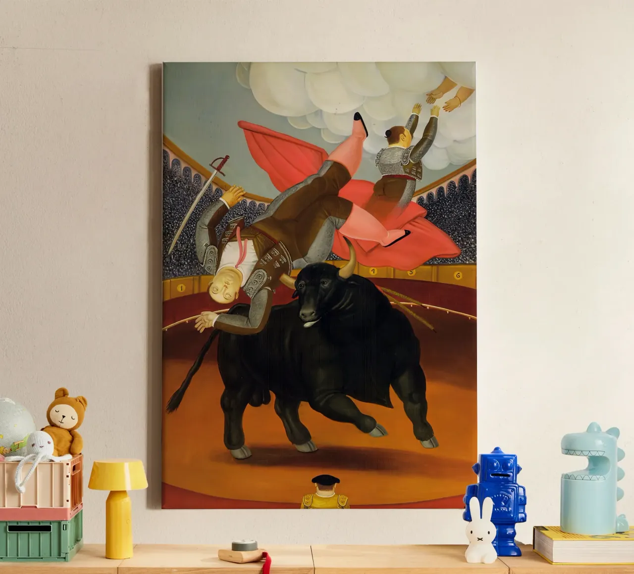 1984, La morte di Luis Chalet F Botero tela con Cornice a cassetta da mix mate