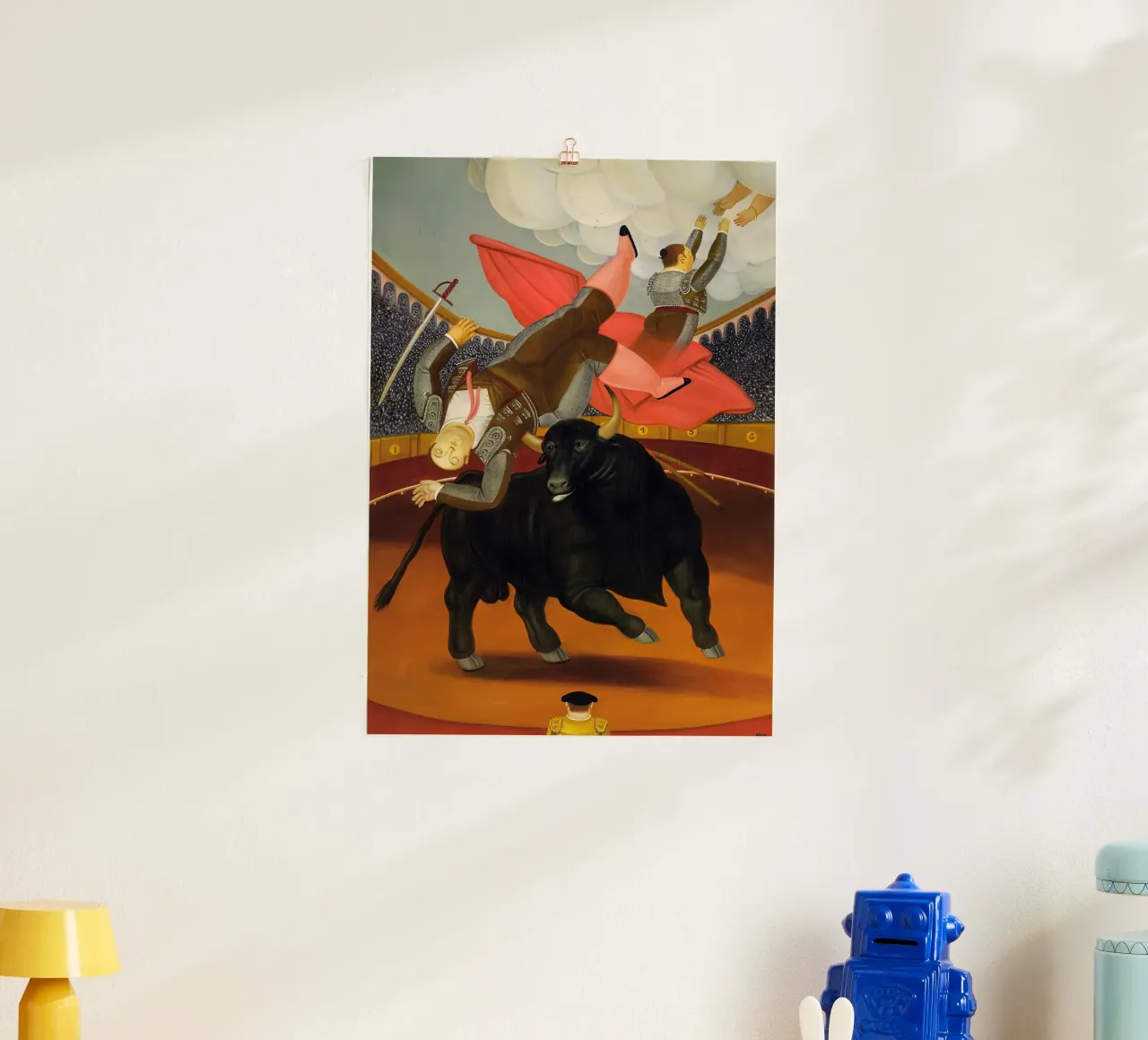 1984, La morte di Luis Chalet F Botero poster con telaio in plastica da mix mate