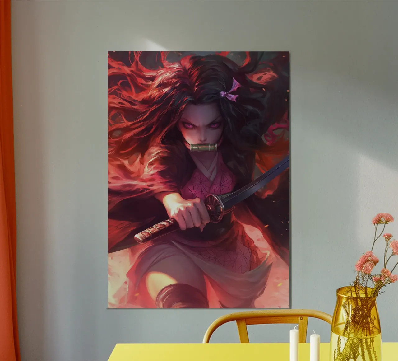 Nezuko Ammazzademoni poster con telaio in plastica da Fleur de Lys