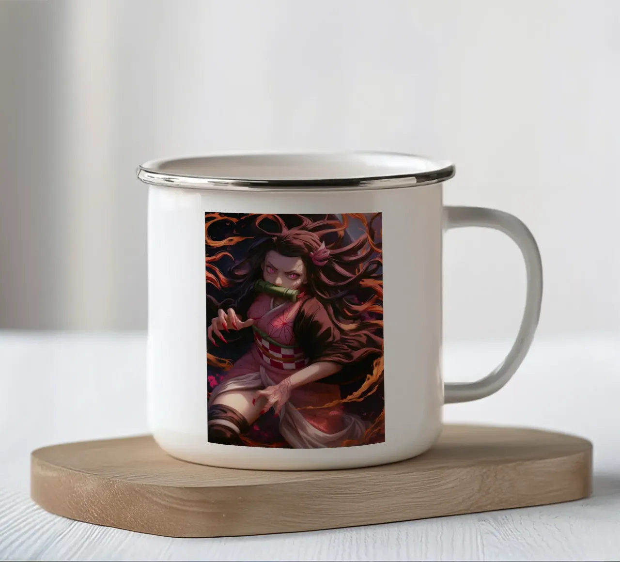 Nezuko Ammazzademoni tazza in smalto da Fleur de Lys