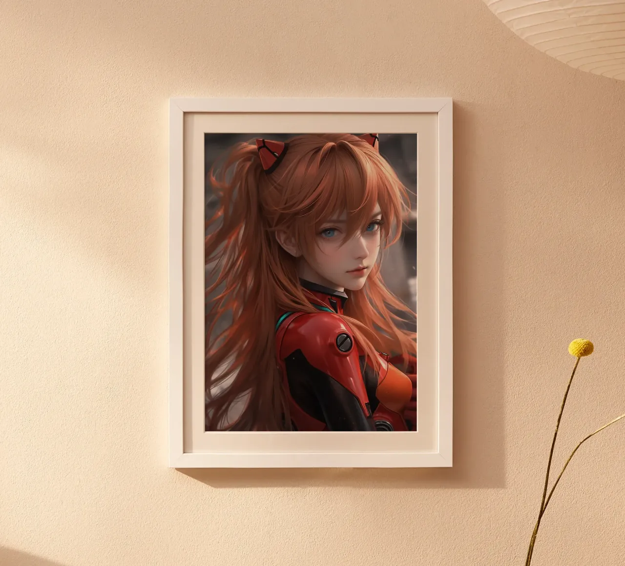 Asuka Langley Neon Genesis Evangelion EVA Anime poster con telaio in legno da Fleur de Lys
