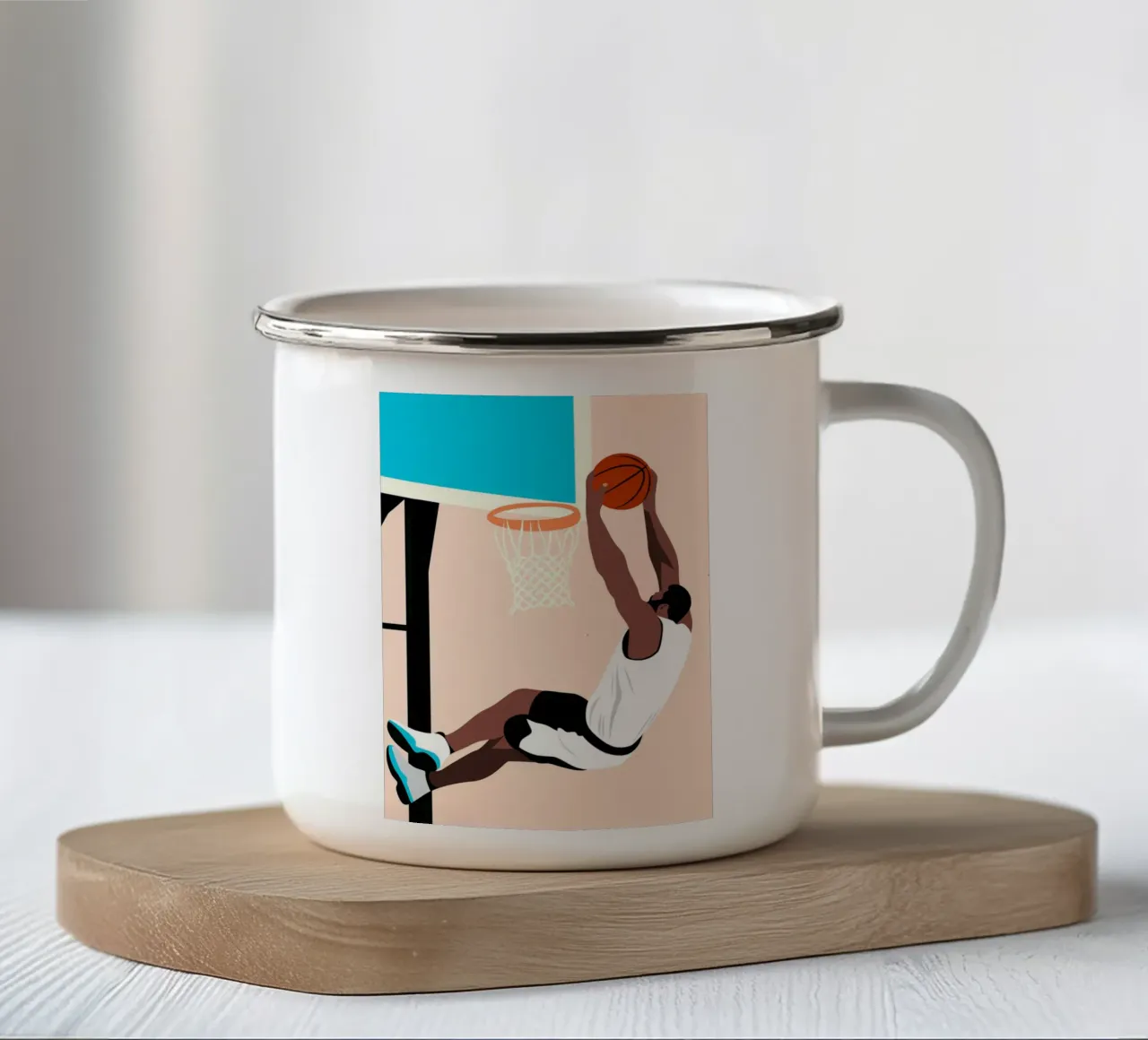 Pallacanestro tazza in smalto da Fleur de Lys