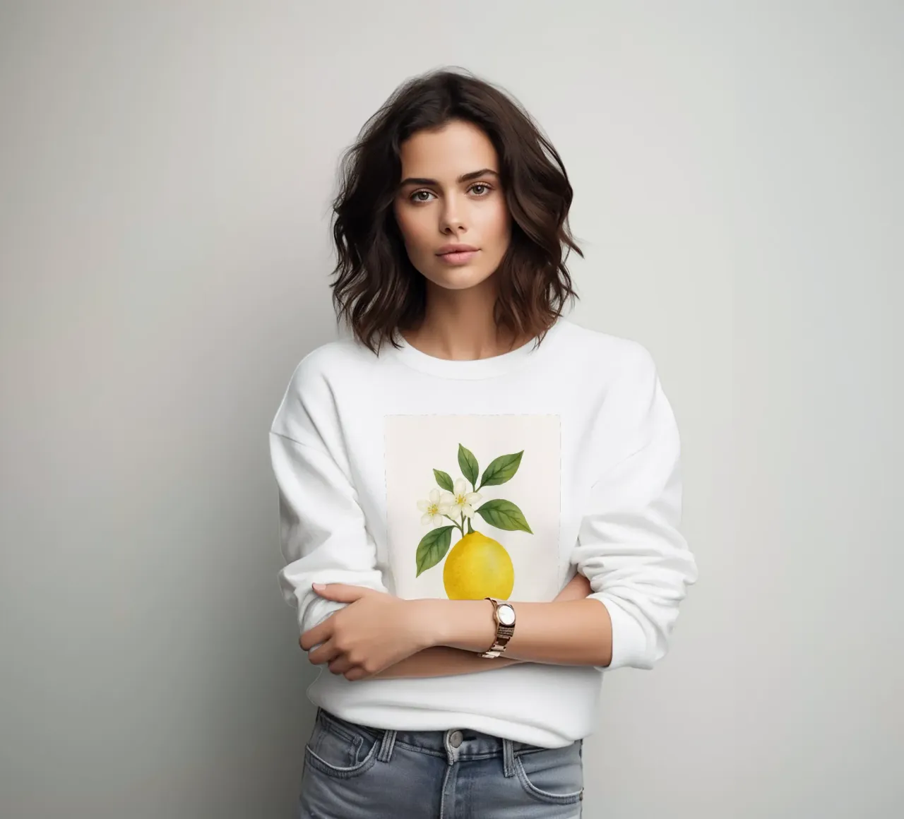 Acquerello sui fiori di limone - Design fresco ed estivo felpa da Casa Calm
