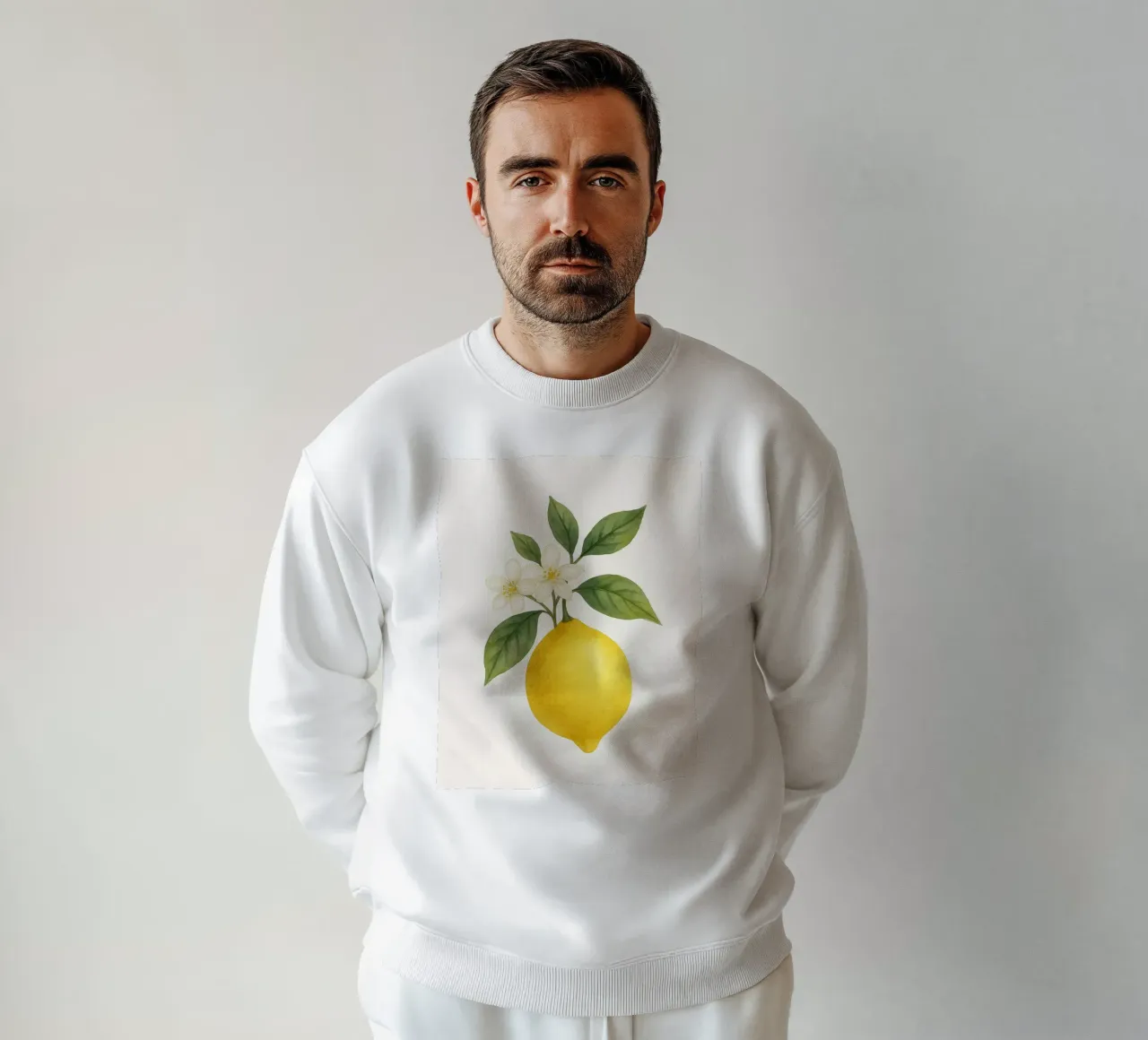 Acquerello sui fiori di limone - Design fresco ed estivo felpa da Casa Calm