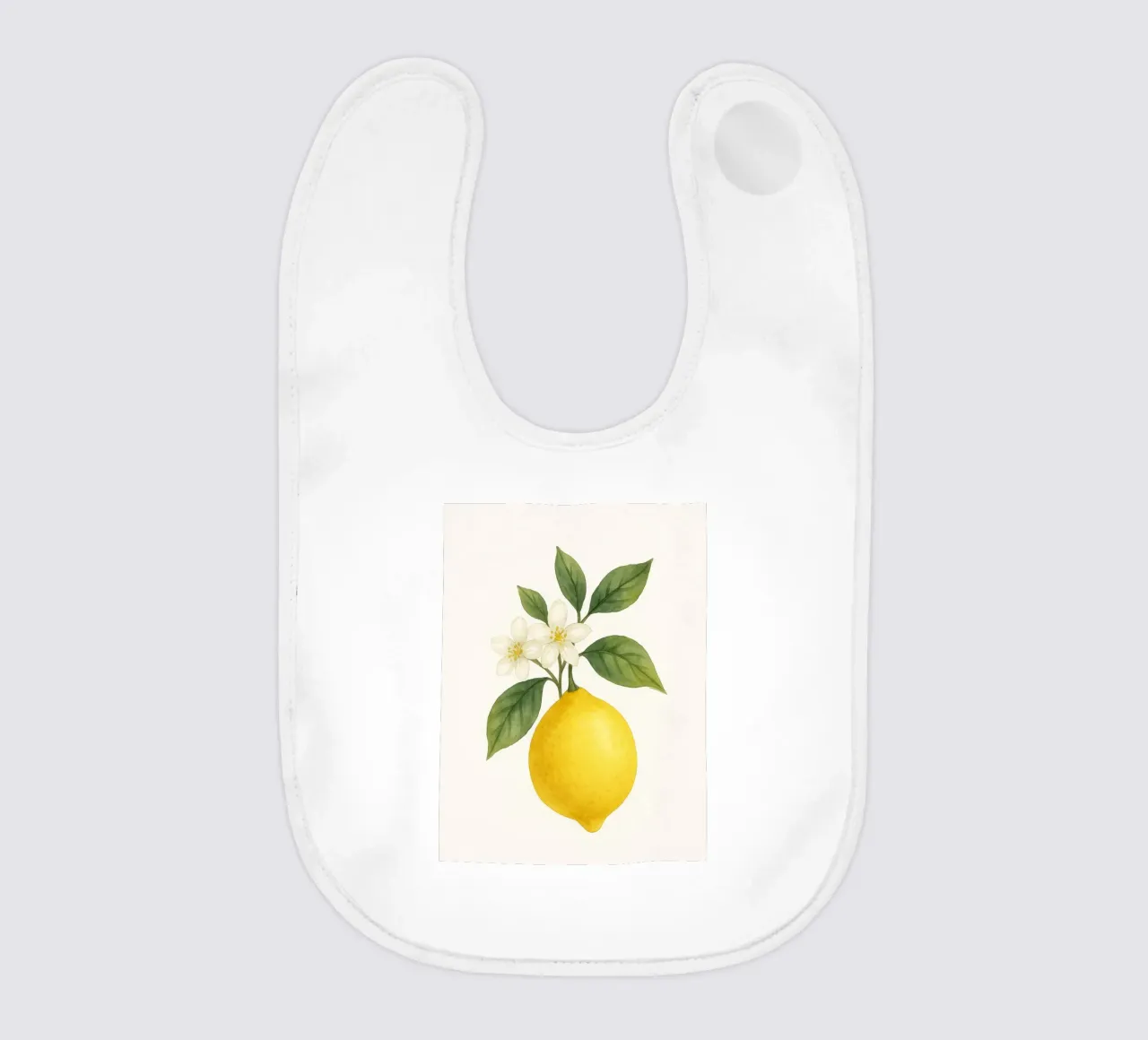 Acquerello sui fiori di limone - Design fresco ed estivo bavaglino da Casa Calm