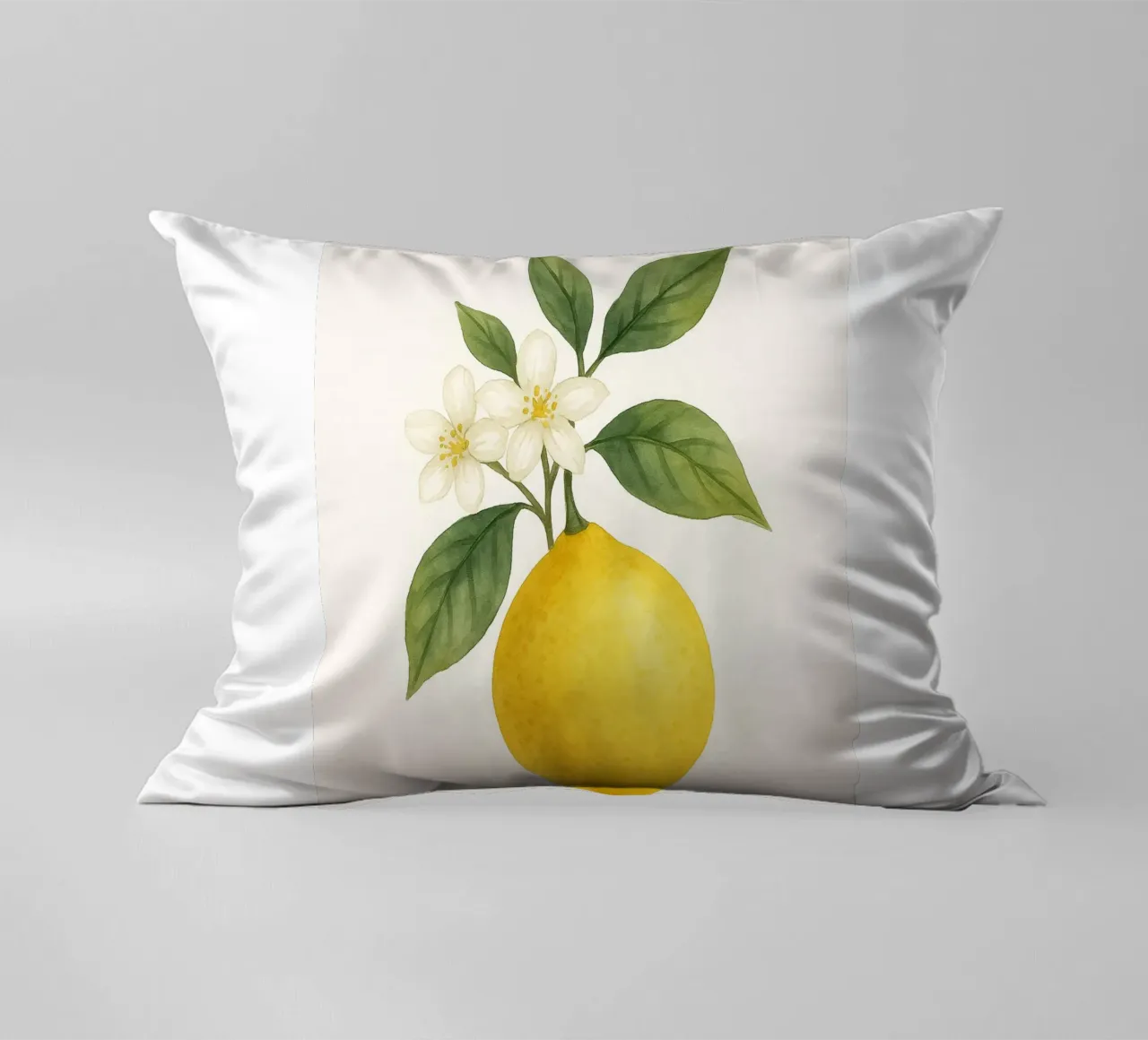 Acquerello sui fiori di limone - Design fresco ed estivo cuscino da Casa Calm