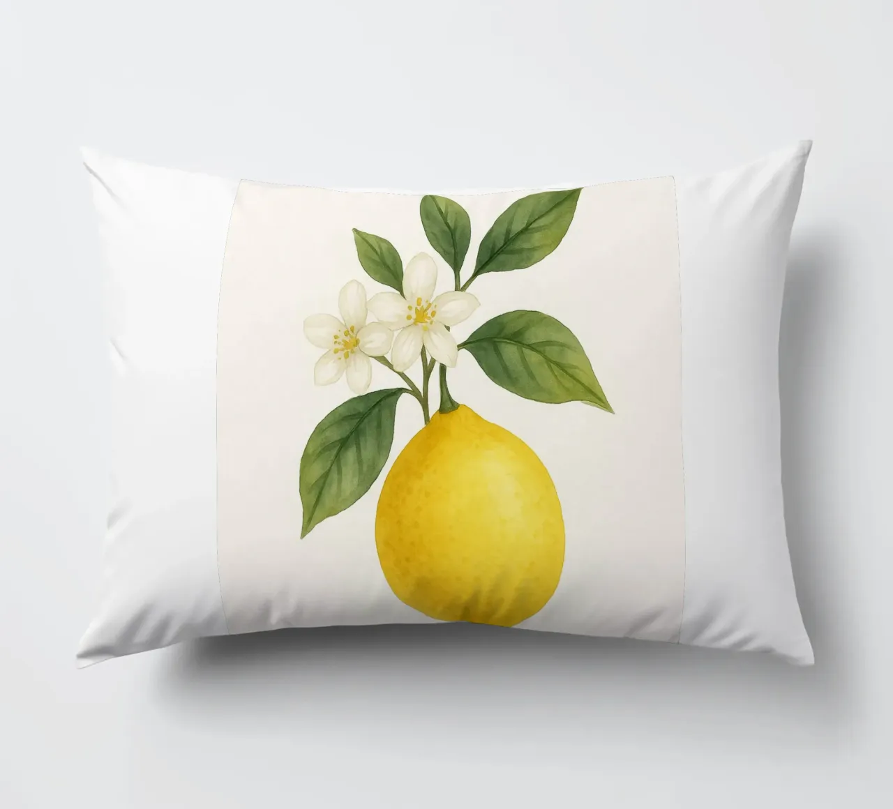 Acquerello sui fiori di limone - Design fresco ed estivo cuscino da Casa Calm
