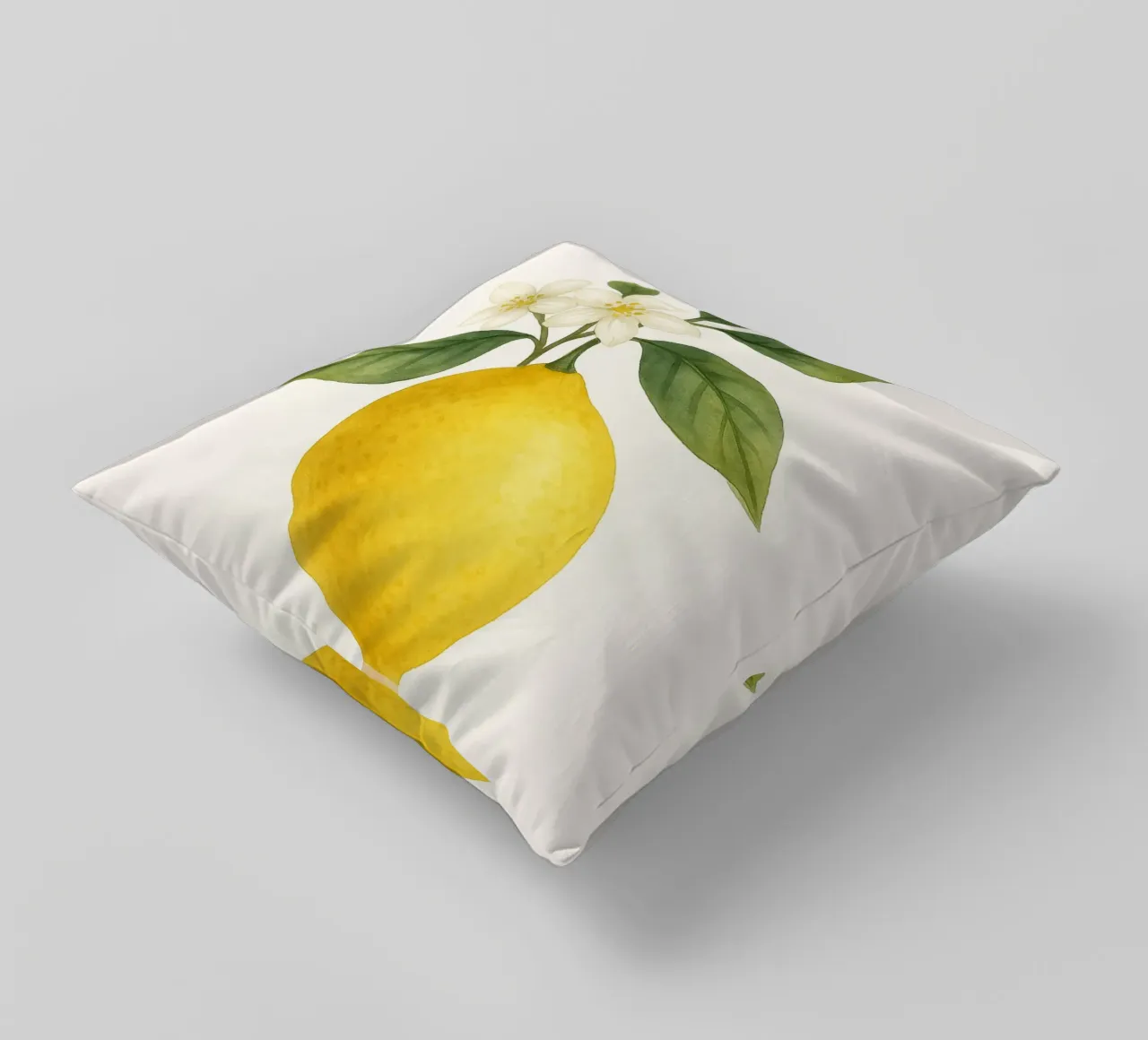 Acquerello sui fiori di limone - Design fresco ed estivo cuscino da Casa Calm